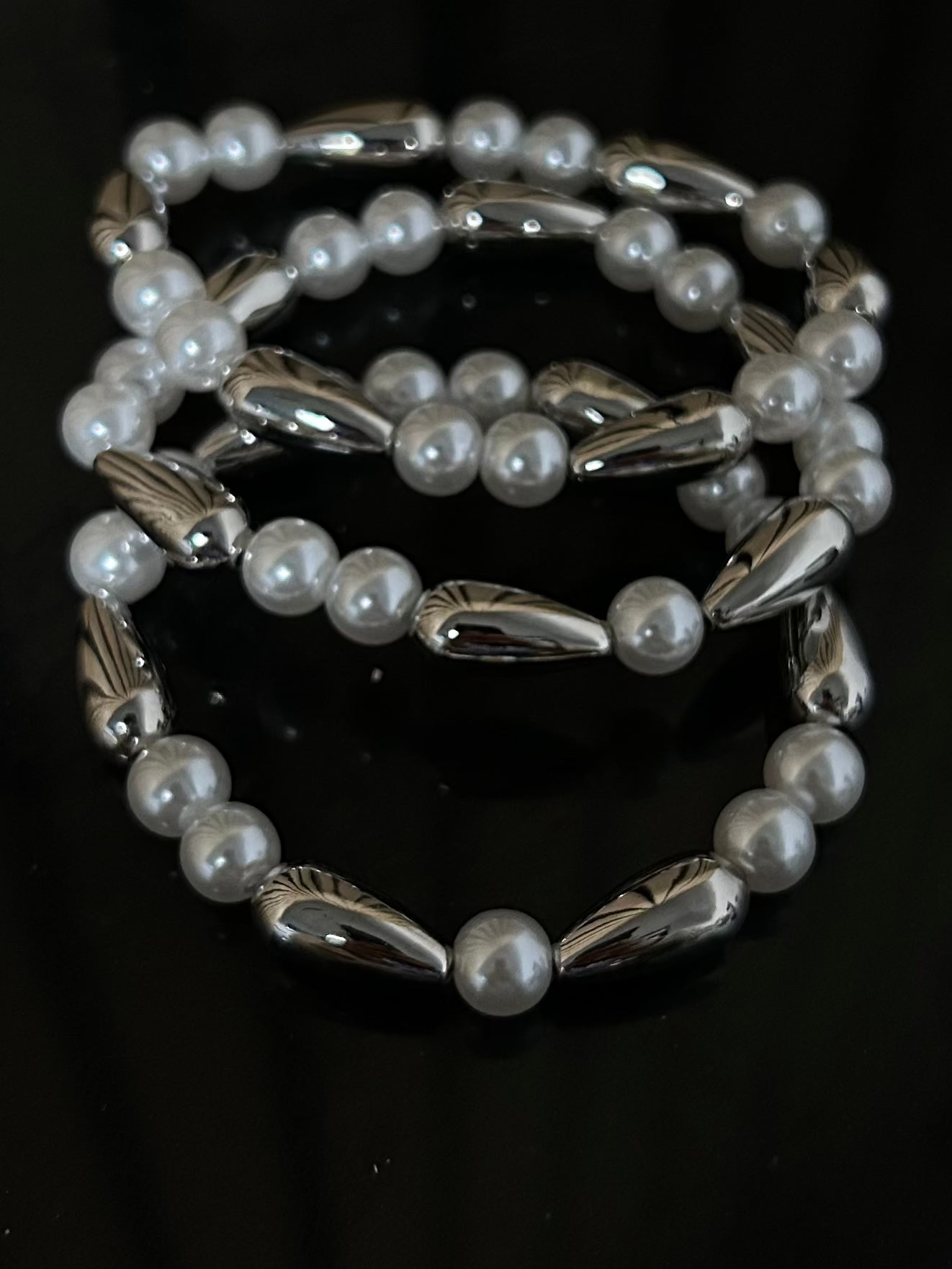 Chrome Pearl Bracelet