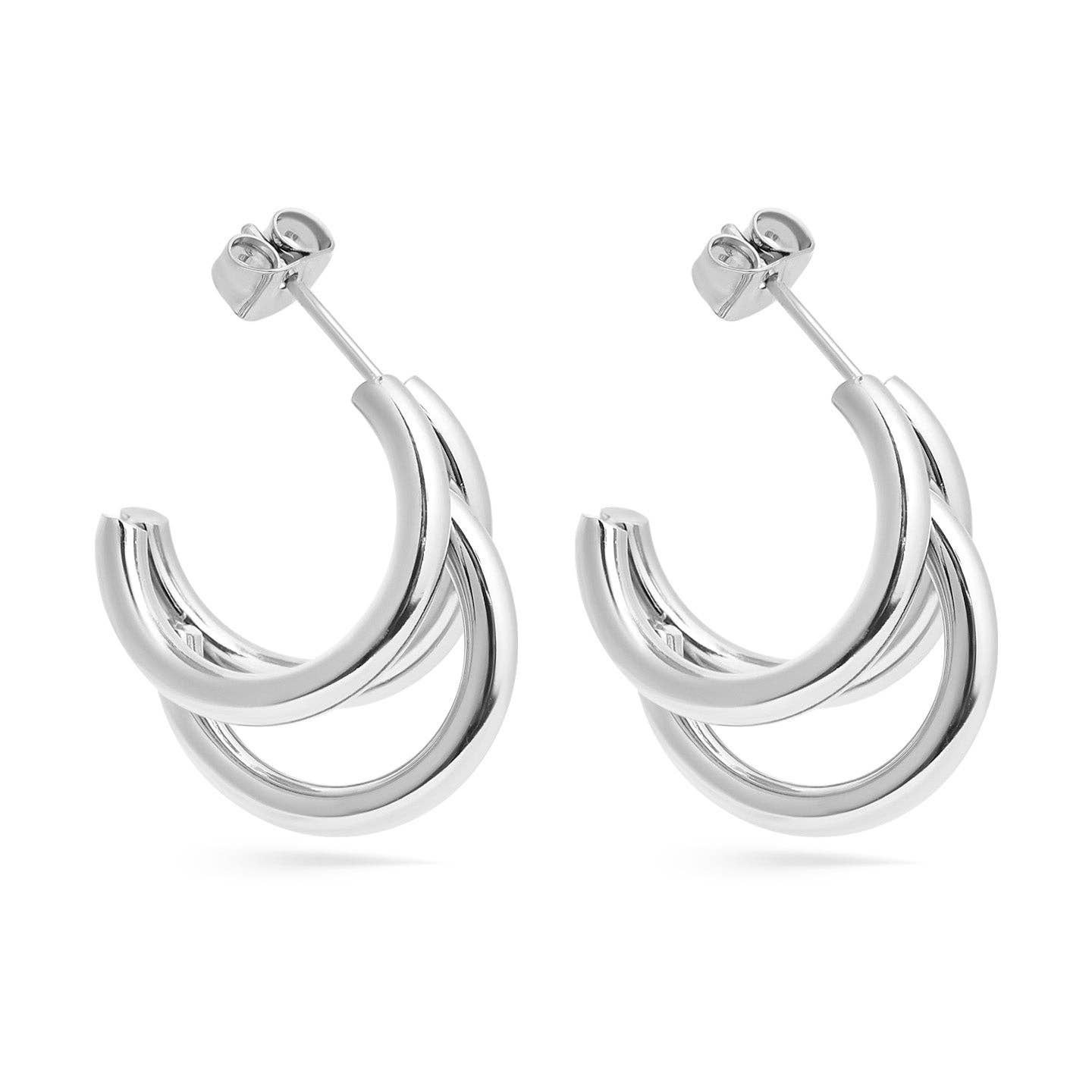 3-Tier Statement Huggie Hoop Earrings