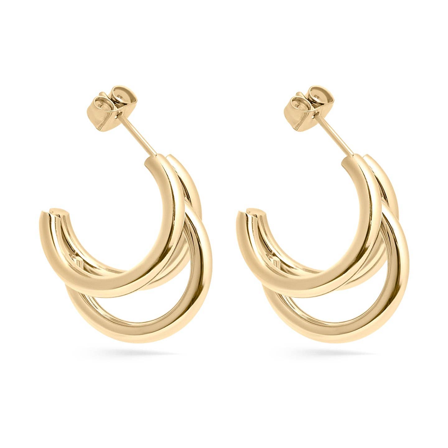 3-Tier Statement Huggie Hoop Earrings