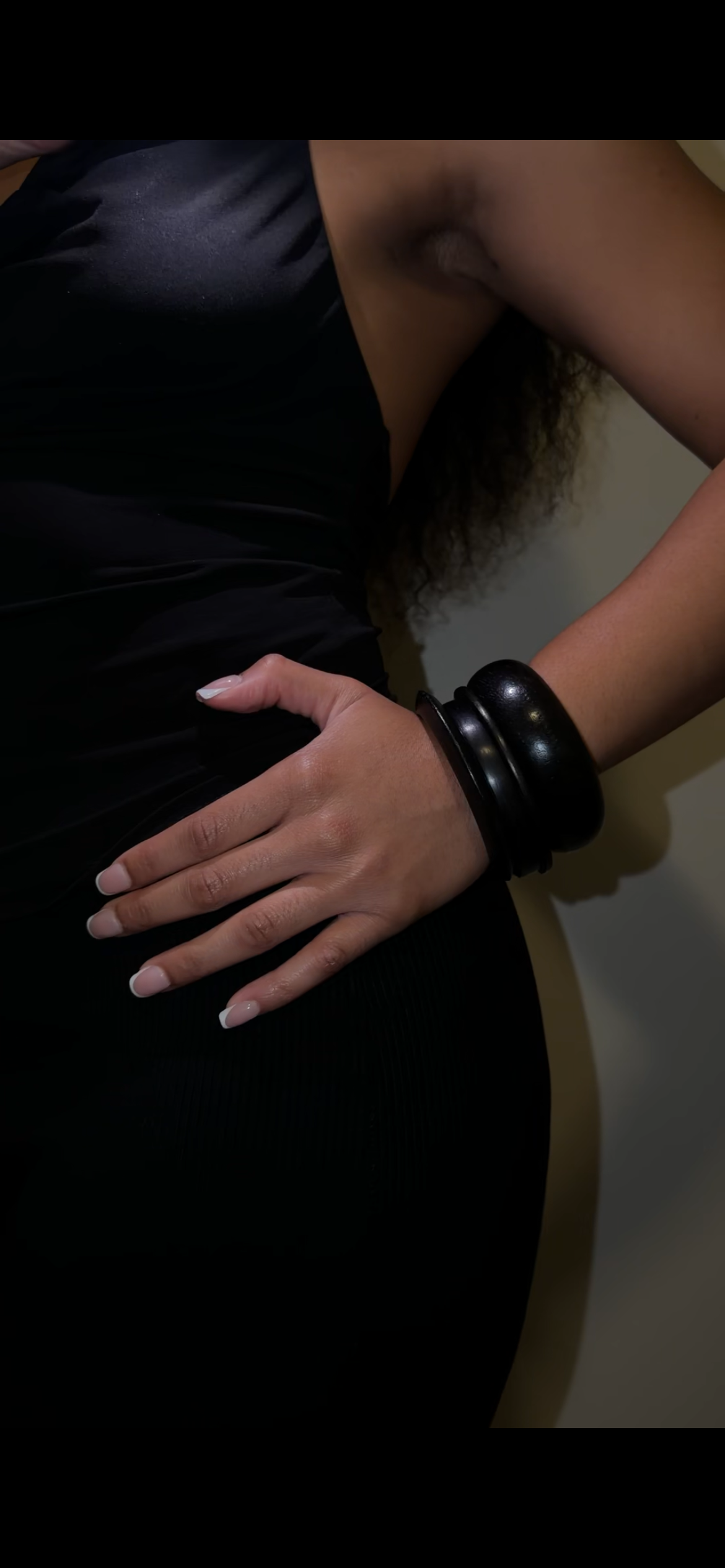Black Wood Bangle Stack