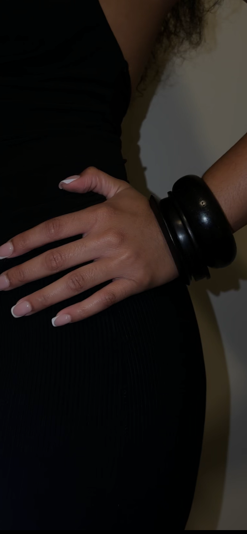 Black Wood Bangle Stack