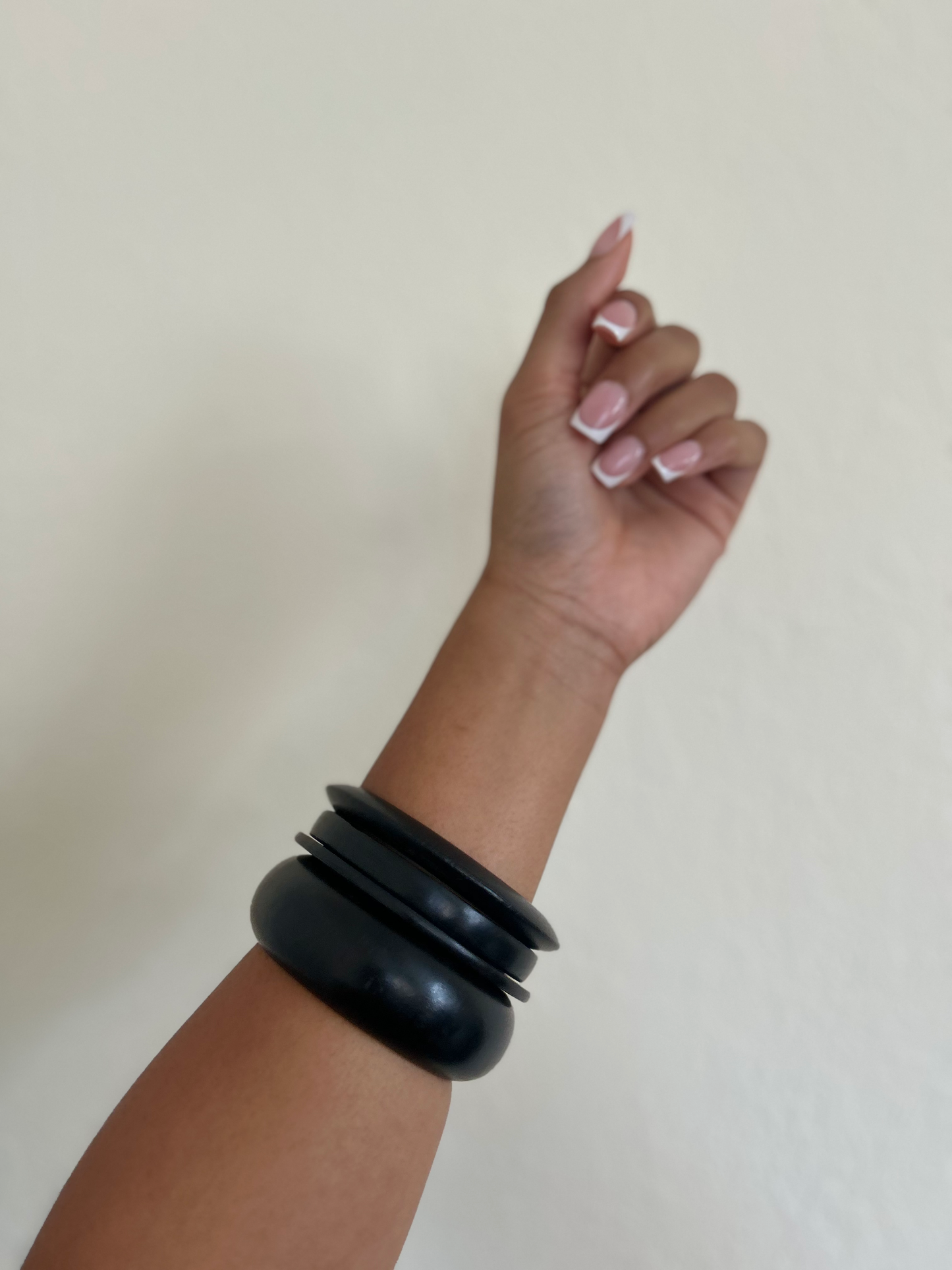 Black Wood Bangle Stack