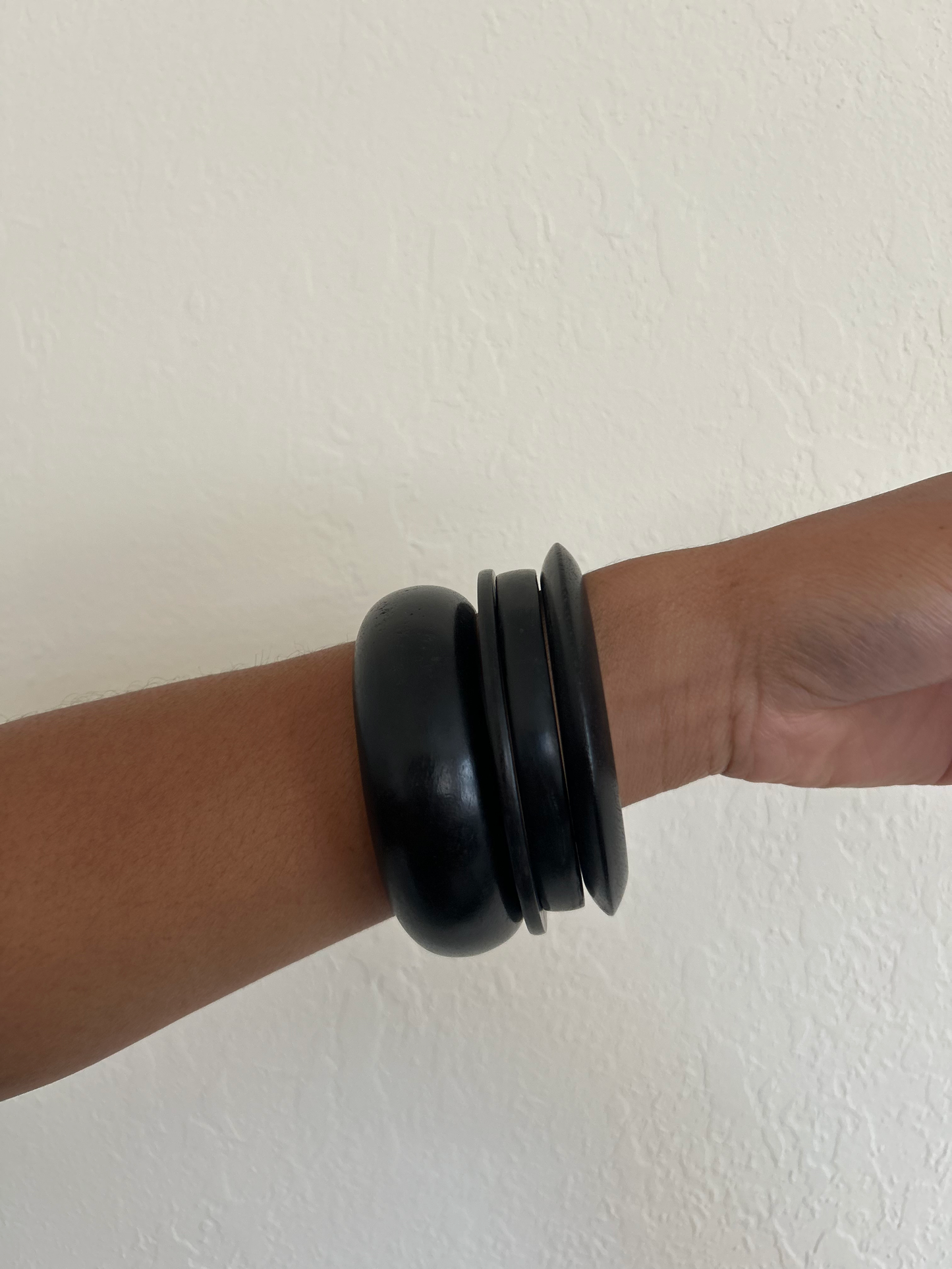 Black Wood Bangle Stack