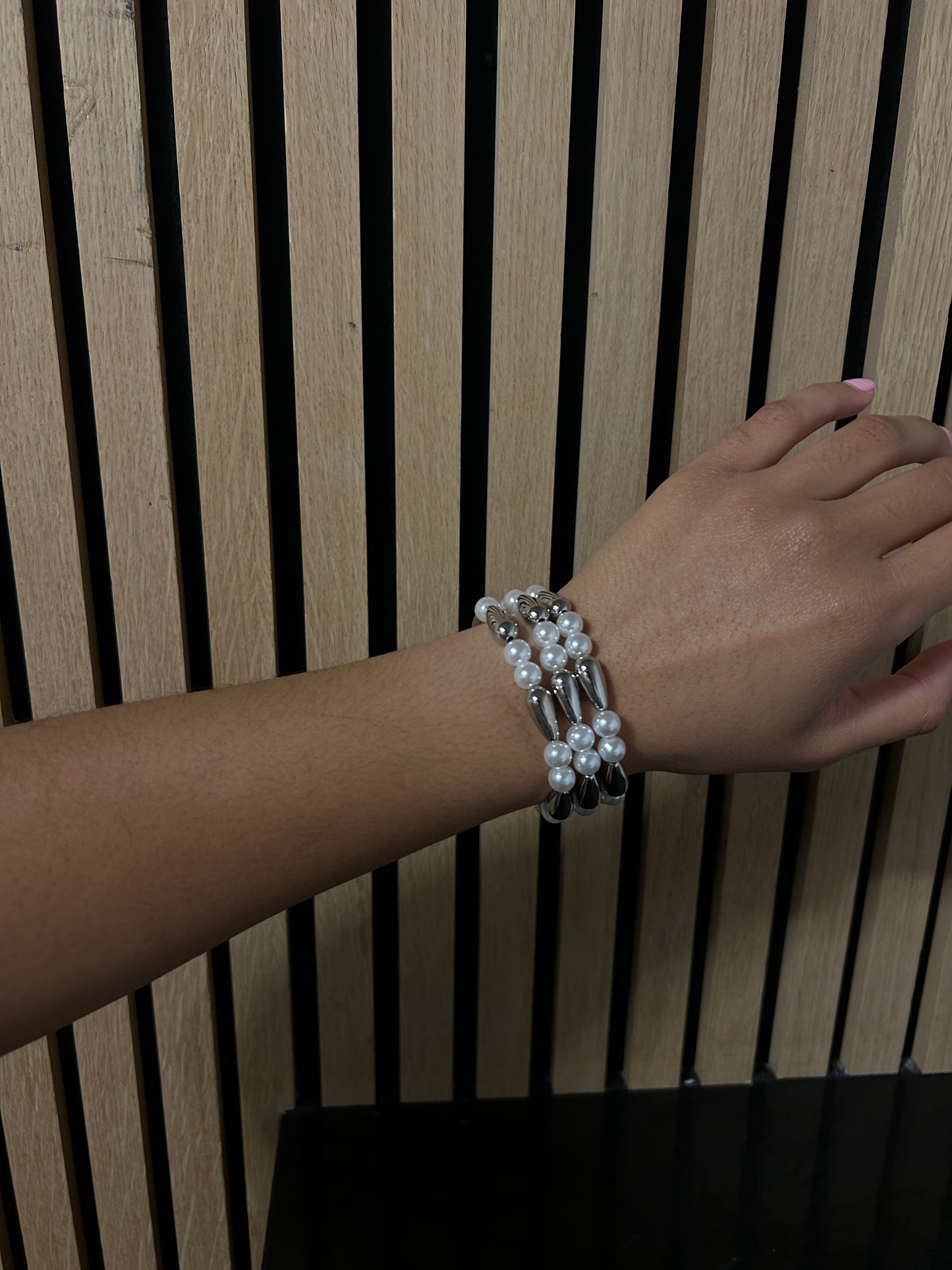 Chrome Pearl Bracelet